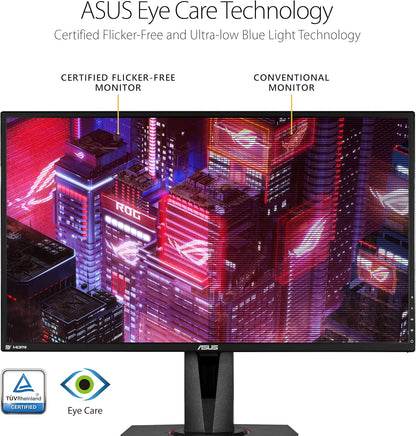 TUF Gaming 27" 2K HDR Gaming Monitor (VG27AQ) - WQHD (2560 X 1440), 165Hz (Supports 144Hz), 1Ms, Extreme Low Motion Blur, Speaker, G-SYNC Compatible, VESA Mountable, Displayport, HDMI